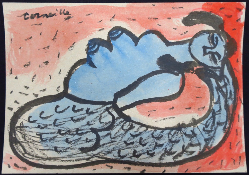 Corneille: Originele Gouache met Fotocertificaat - Zeemeermin verkocht voor € 410!