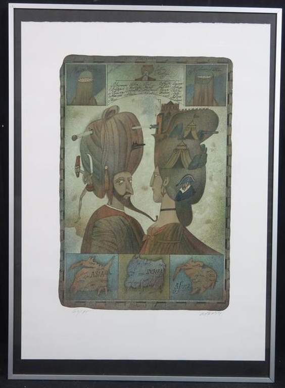 Adolf Born: Litho, Asia Europa Africa - Ingelijst kopen? Bied vanaf 100!