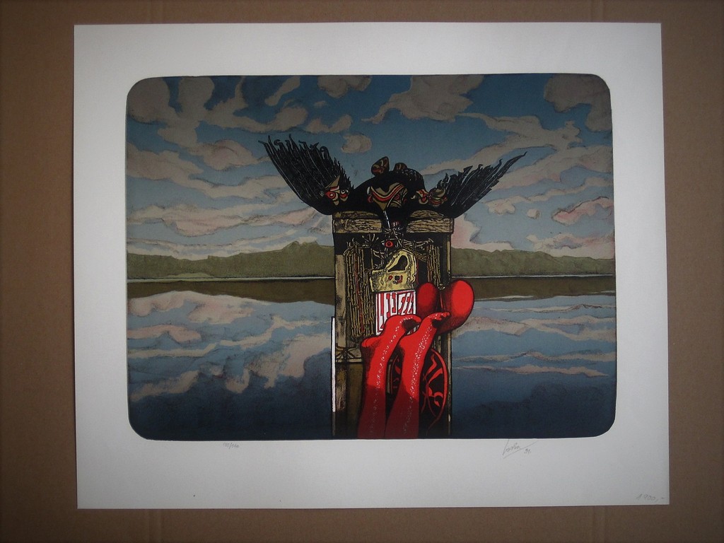 Fraai gesign. Litho van Tsjechisch surrealist Josef Liesler 1912-2005  kopen? Bied vanaf 1!