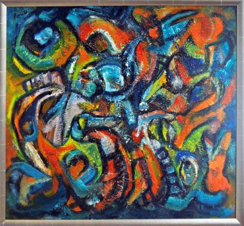 Klaas Meester, Olieverf met relief  op linnen kopen? Bied vanaf 145!