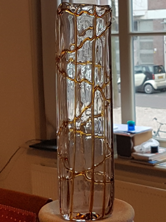 Murano vaas anni 70-canules honing op glas geblazen chalcedony  kopen? Bied vanaf 12!