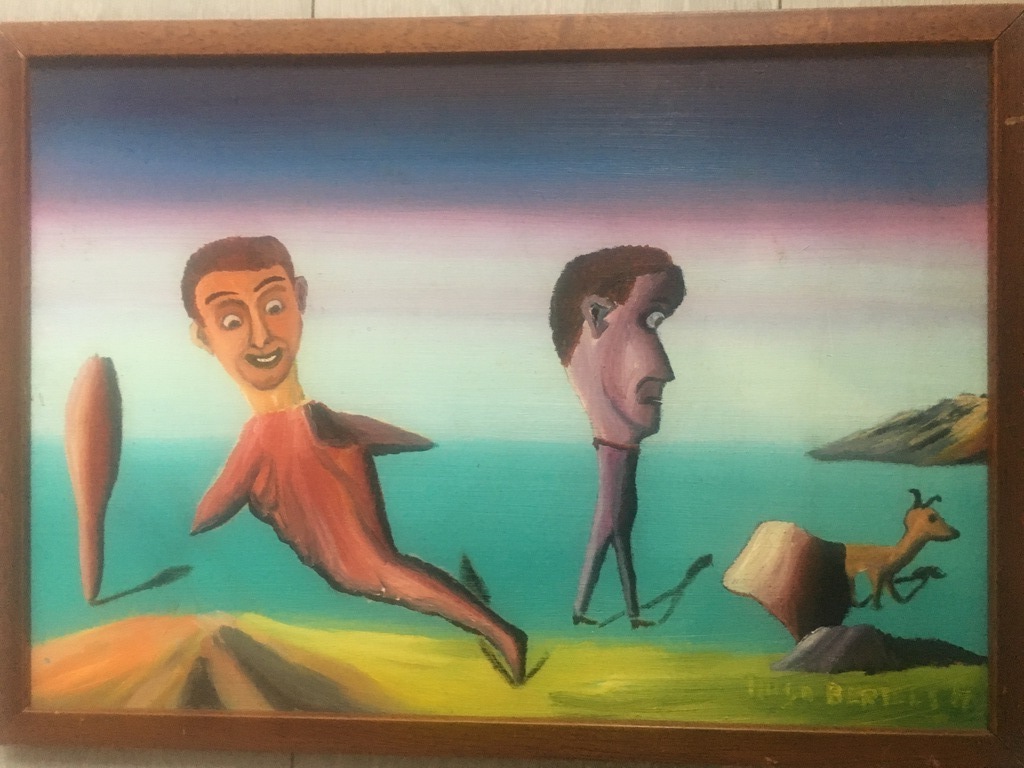 Hugo Bertels: Schilderij van acryl verf, surrealistische afbeelding  kopen? Bied vanaf 1!