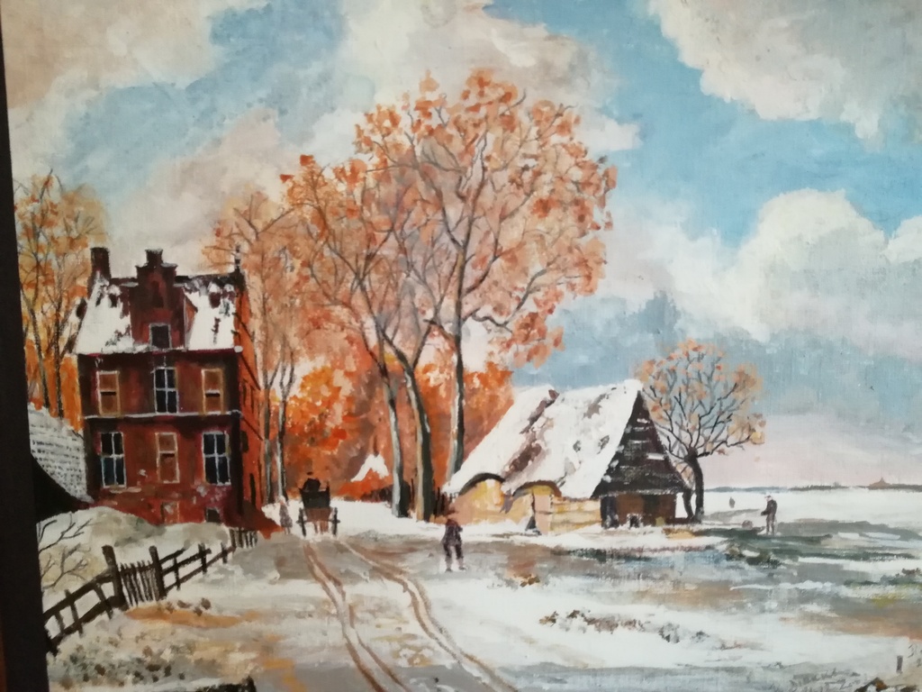 onbekend kunstenaar - olieverf op paneel - winter landschap kopen? Bied vanaf 1!