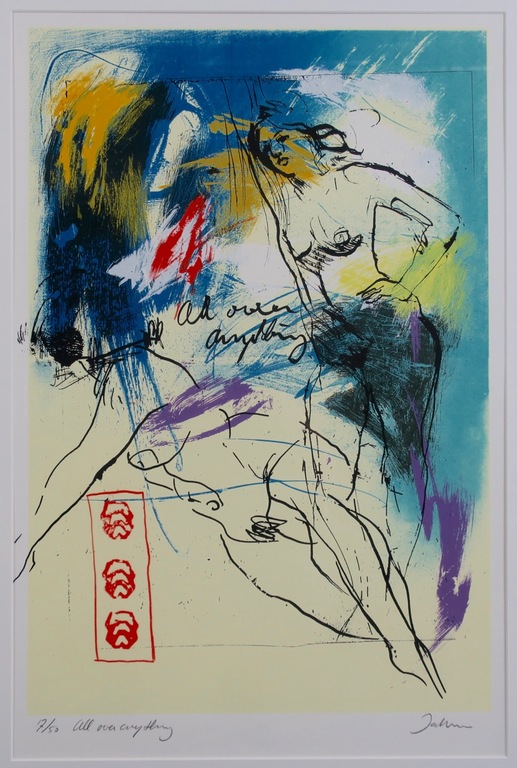 Jochum Bakker: Zeefdruk, All over anything - Ingelijst verkocht voor € 55!