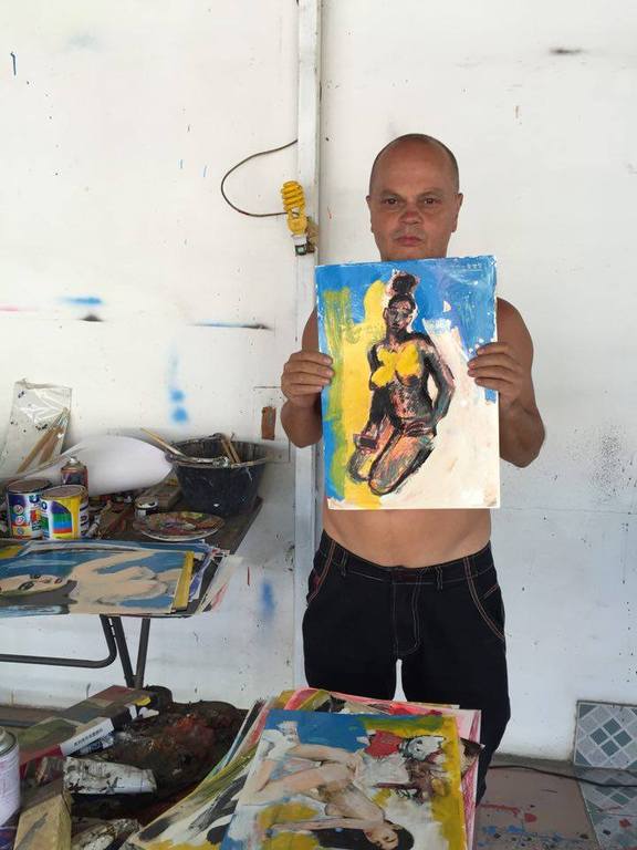 Peter Klashorst - Florida, stripper Nairobi - gem. techniek op papier - ges. kopen? Bied vanaf 55!