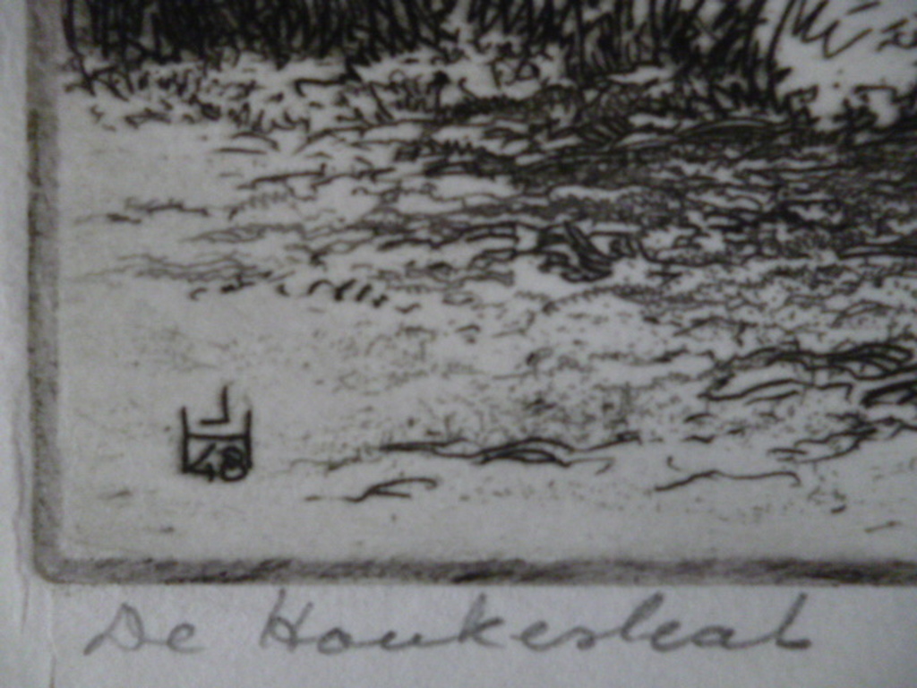 Johan Hemkes - ets - De Houkesleat kopen? Bied vanaf 60!