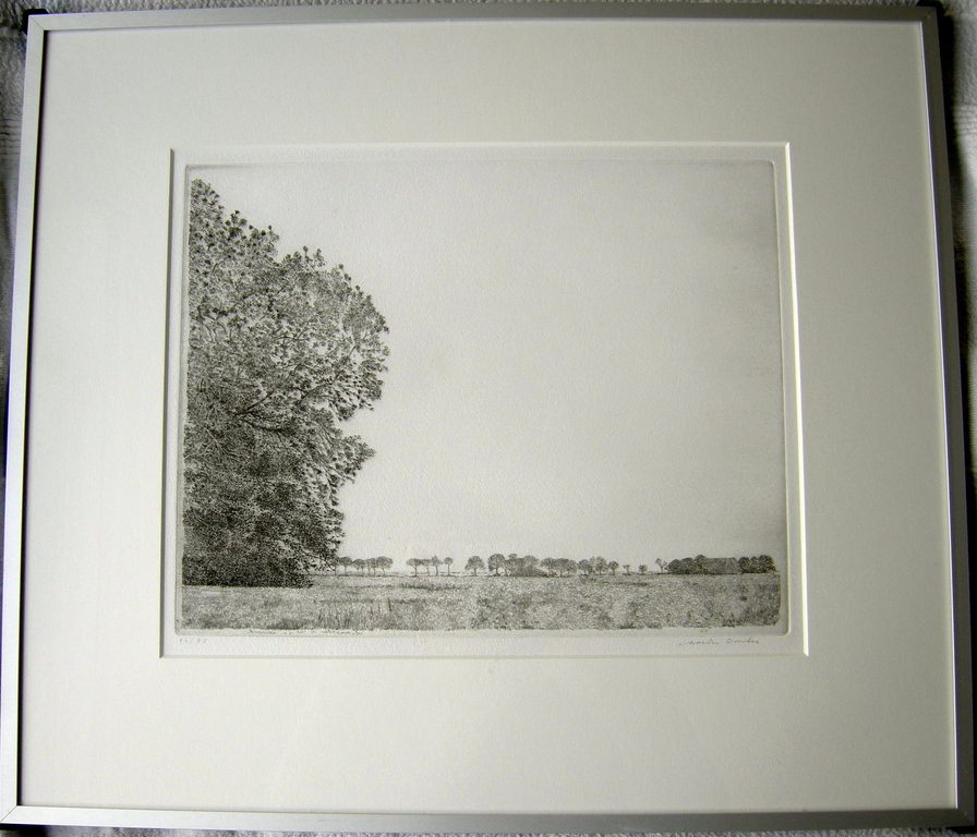 Charles Donker, ets: uitzicht atelier Godlinzer verkocht voor € 135!