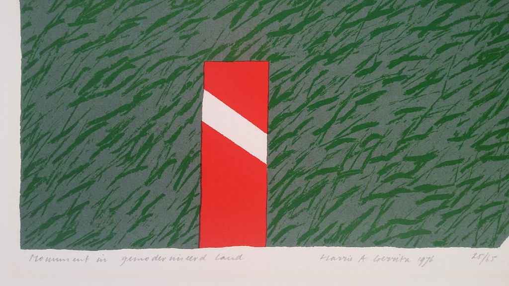Harrie Gerritz - Monument in gemoderniseerd land, zeefdruk kopen? Bied vanaf 90!
