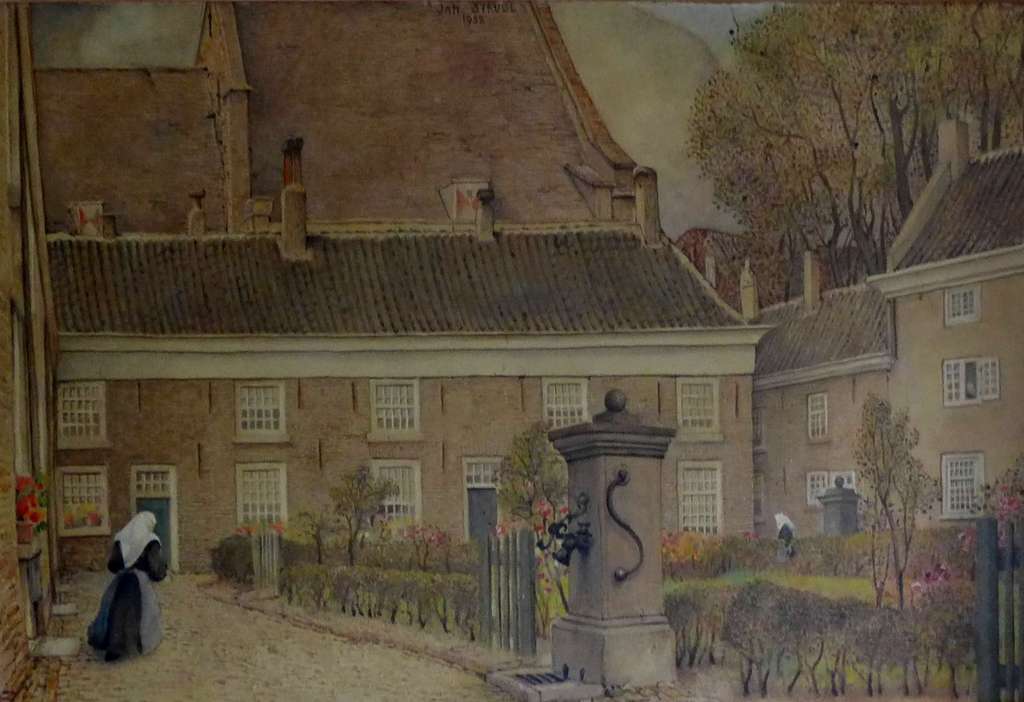 Jan Strube, 1892-1985, het Begijnhof te Breda, olieverf kopen? Bied vanaf 3500!