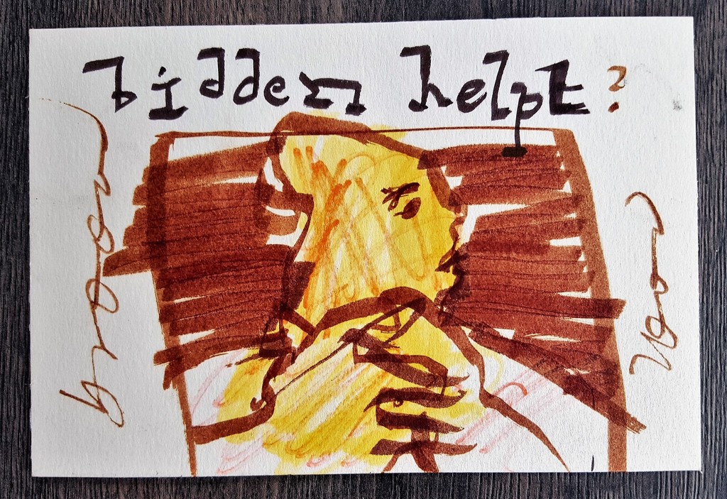 Herman Brood: originele tekening, Bidden helpt verkocht voor € 150!