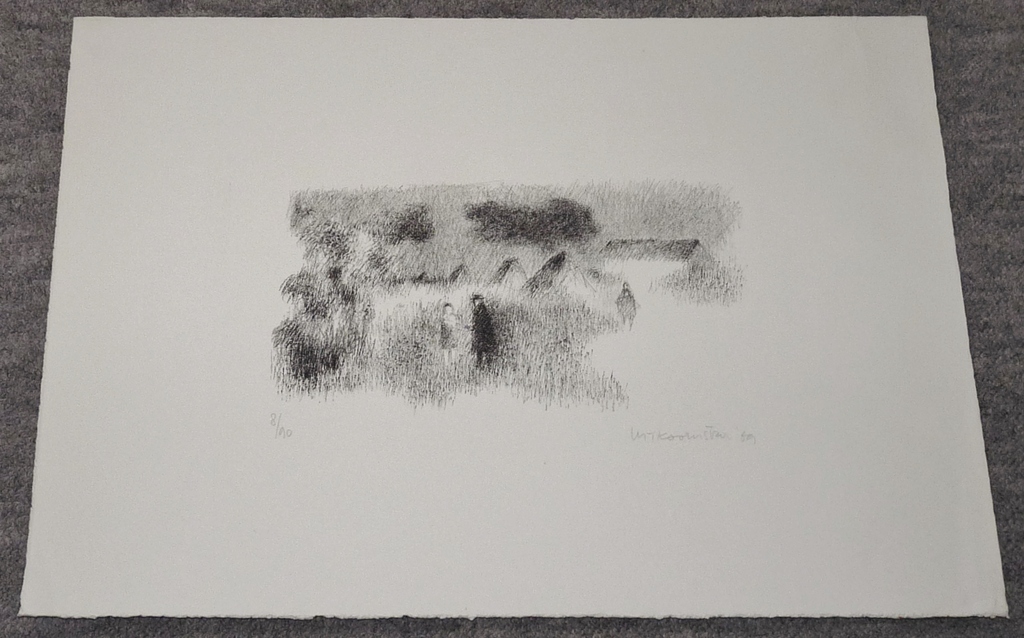 Metten Koornstra, Litho, Figuren in landschap - Ges., 1969 kopen? Bied vanaf 50!