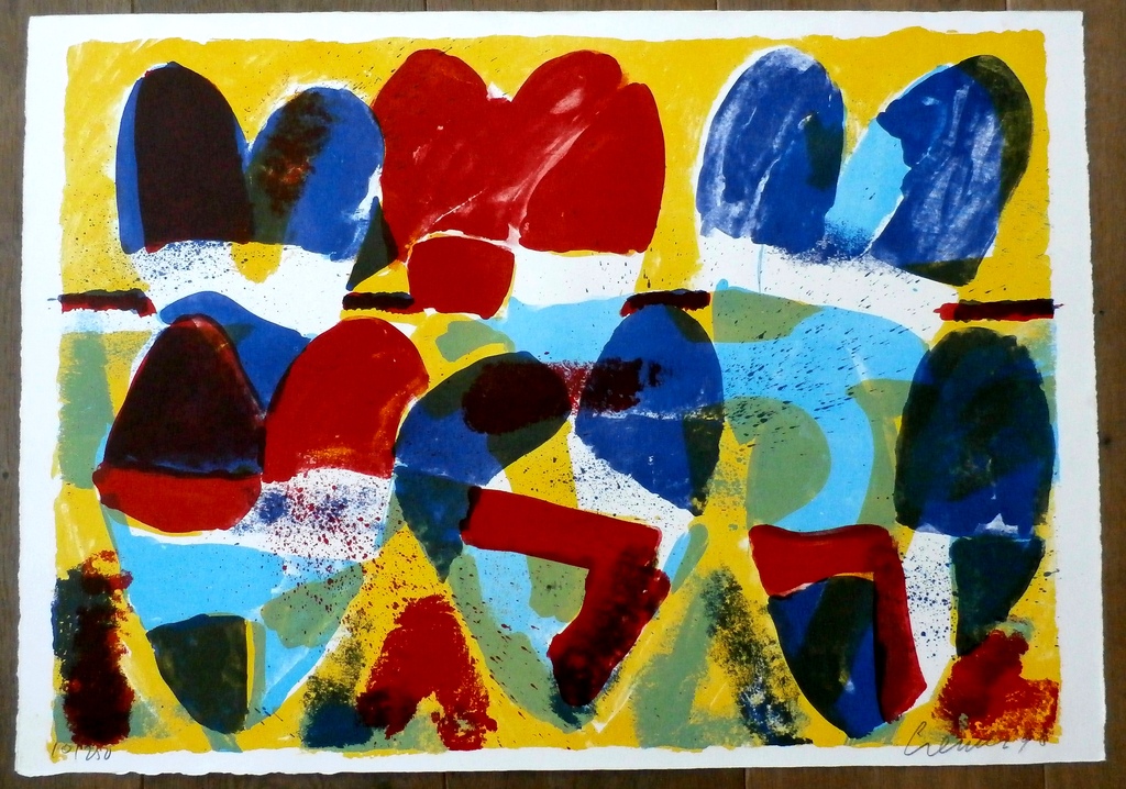 Jan Cremer - zeefdruk: L'histoire des Coeurs III - 1998 kopen? Bied vanaf 225!