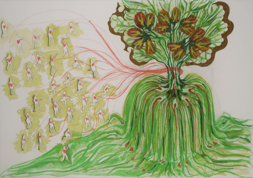 Jacolien de Jong: Gemengde techniek op papier, Tree of Life - Ingelijst (Groot) kopen? Bied vanaf 20!