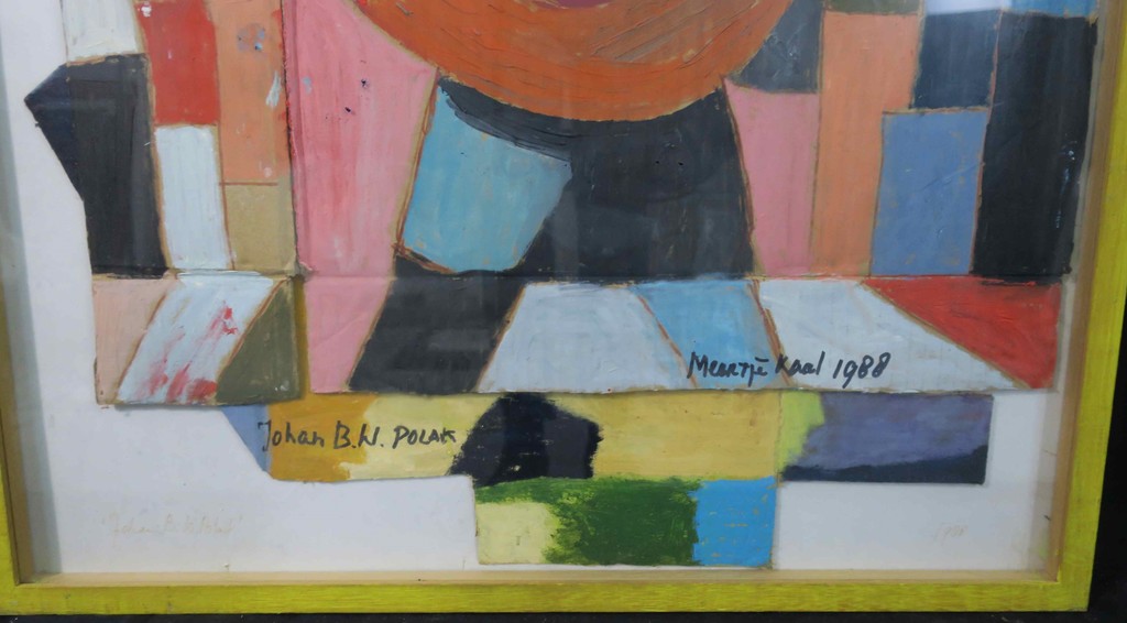 Meertje Kaal: Acryl op Collage van karton, Johan B.W. Polak - Ingelijst kopen? Bied vanaf 1!
