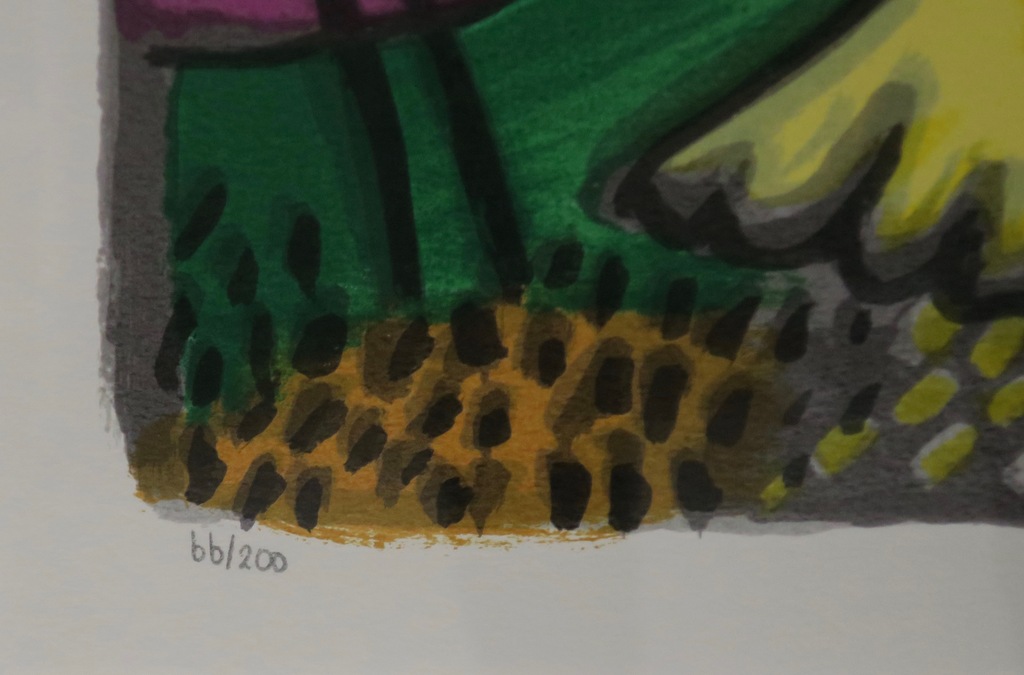 Corneille: Litho, Zonder titel (gele kat) - Ingelijst kopen? Bied vanaf 1!