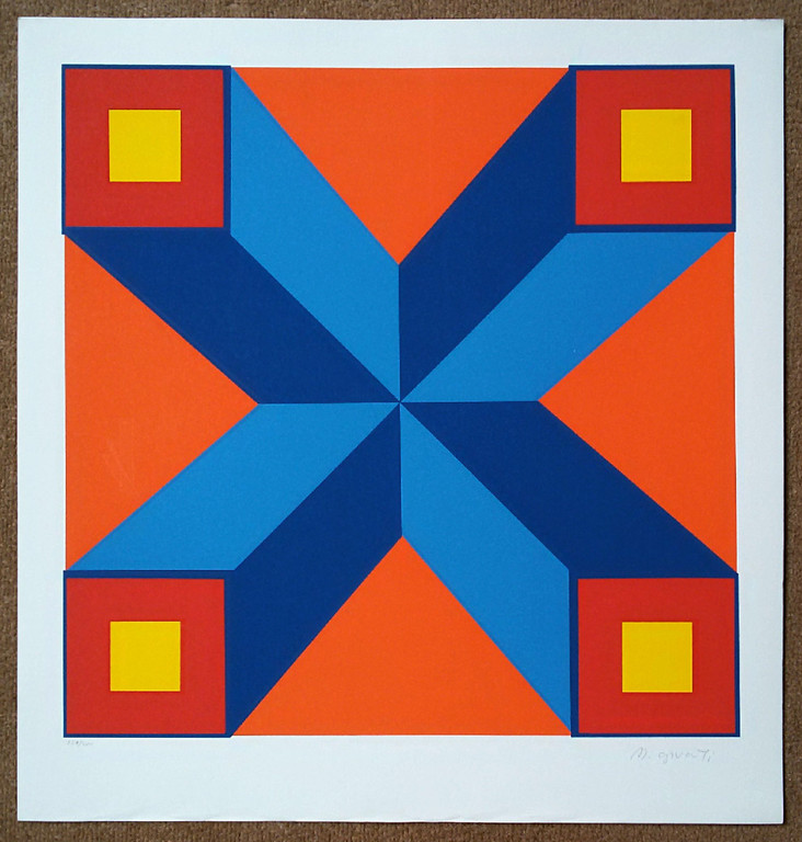 Moshe Givati - Geometrische compositie, zeefdruk kopen? Bied vanaf 40!