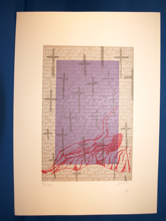 Onbekende kunstenaar – Zeefdruk – Kunstacademie MINERVA Groningen – 1994 kopen? Bied vanaf 5!