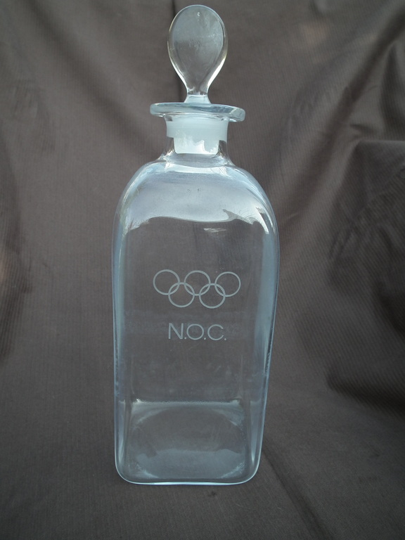 Ongespecificeerd - Nederlands Olympisch Comite (NOC) kristallen karaf met logo en olypische ringen kopen? Bied vanaf 20!