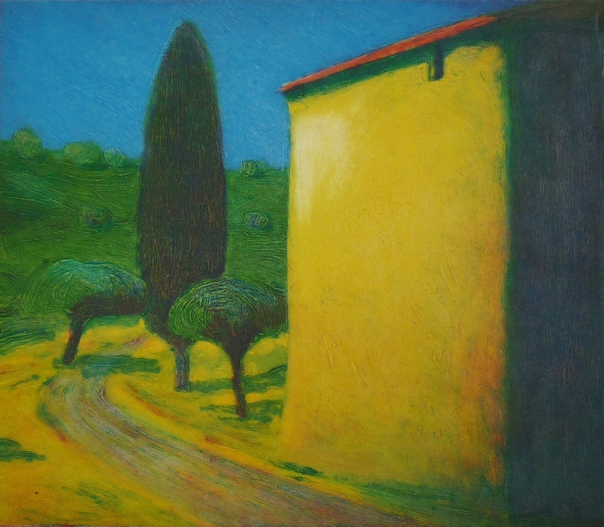 Elmar Gille, Reliëfdiepdruk, Op weg naar Pienza,  kopen? Bied vanaf 60!