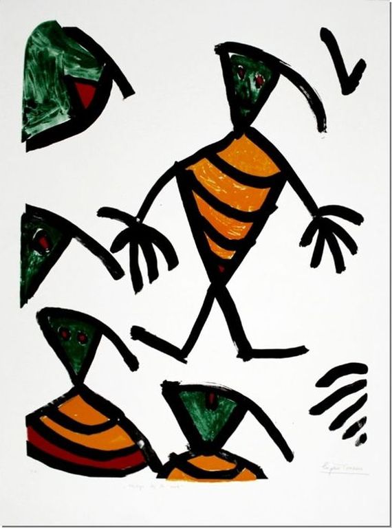 Eugène Ionesco - Voyage chez les morts - Lithografie - Handgesigneerd - 1982 verkocht voor € 35!