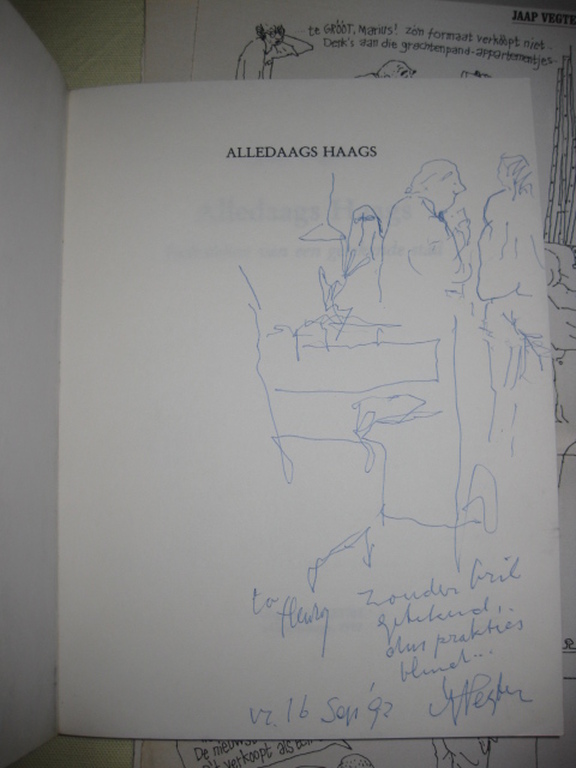 Boek Alledaags Haags van Jaap Vegter - met originele tekening en bijlagen - 1992 kopen? Bied vanaf 1!