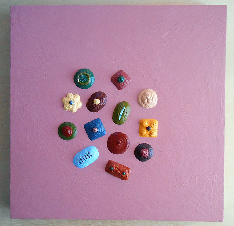 HW Werther, acryl op paneel, " Bordje 9 ", 1992. verkocht voor € 60!