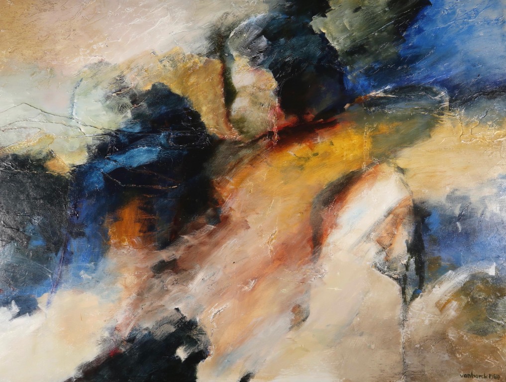 Hans Vanhorck: Gemengde techniek op paneel, Embrace - Ingelijst (Zeer groot) kopen? Bied vanaf 1000!