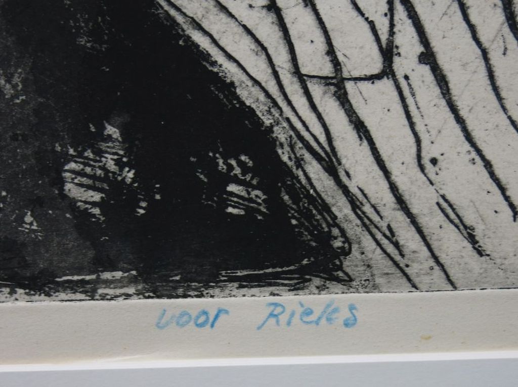 Hannes Postma: Ets en aquatint, Beweging in drie kopen? Bied vanaf 70!