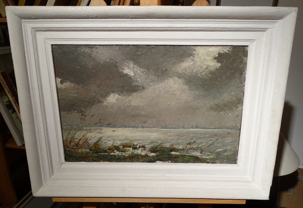 Louis Haver (1906-1969)  --  Olieverf op doek  --  Onstuimig weer verkocht voor € 50!