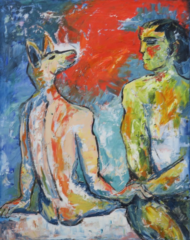 Franca Muller Jabusch: Olieverf op doek, Als jij mijn hand vasthoud  kopen? Bied vanaf 100!