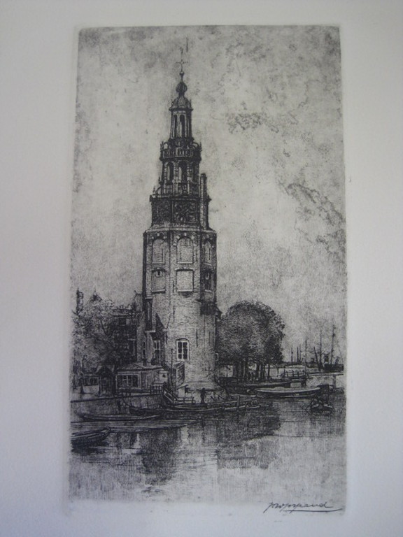 Knappe Ets "Montelbaanstoren Amsterdam" van Johannes Josseaud 1880-1935 kopen? Bied vanaf 1!