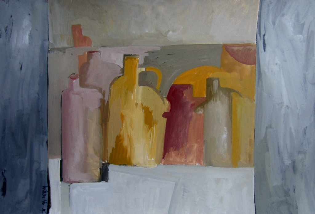 Kubistische stillevens - gouache/aquarel 7x - 1988 kopen? Bied vanaf 1!