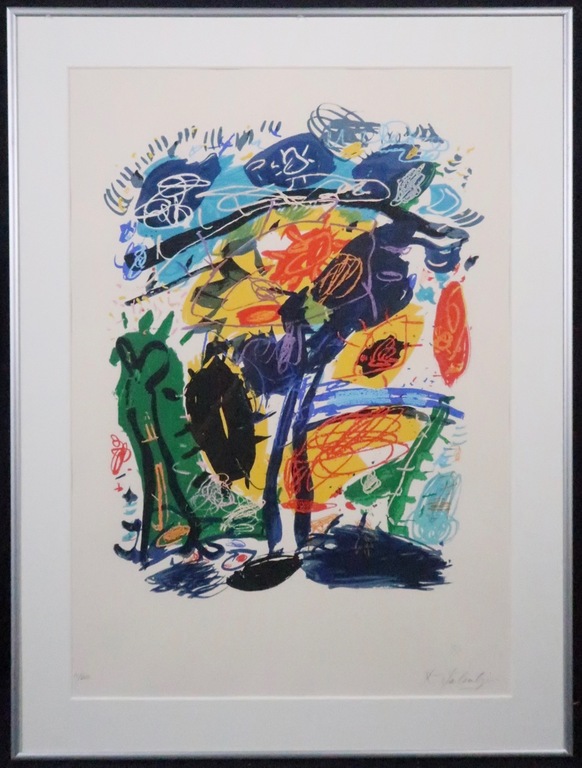 Kees Salentijn: Zeefdruk, Hommage a Van Gogh IV - Ingelijst verkocht voor € 45!