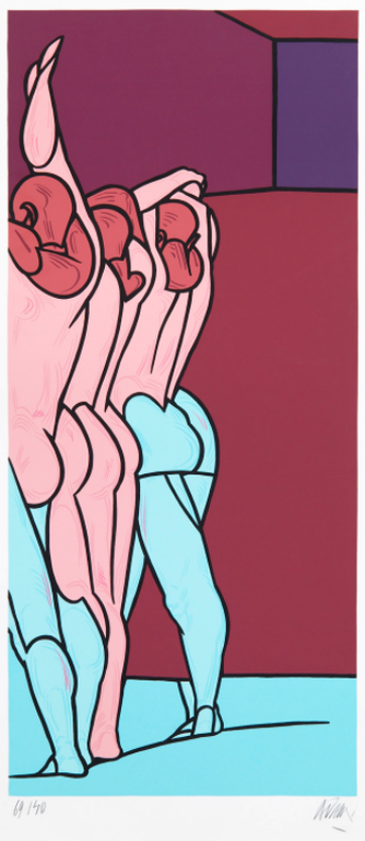 Valerio Adami: Zeefdruk, Figure de dos verkocht voor € 100!