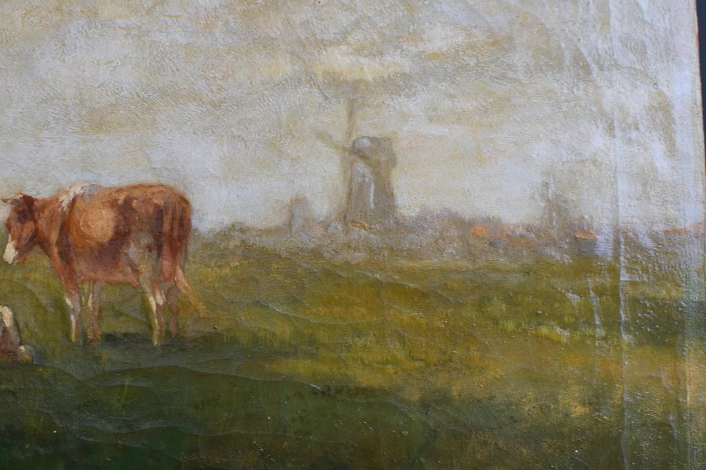 Johannes Jacob Hendrik Swijser, olieverf op doek, Koeien in hollandse polder kopen? Bied vanaf 30!