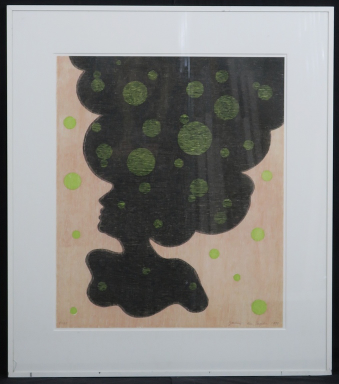 Jacomijn den Engelsen: Houtsnede, Vrouw (rood) -Ingelijst kopen? Bied vanaf 20!