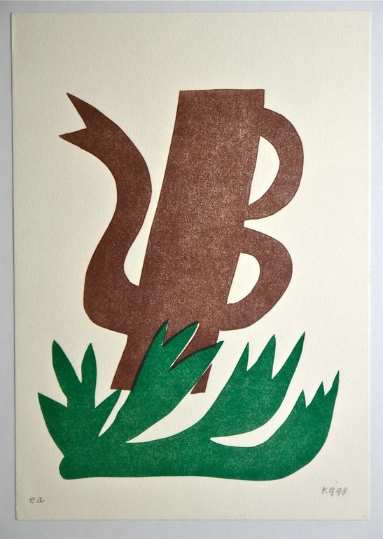 Klaas Gubbels: Houtdruk. Kan verkocht voor € 240!