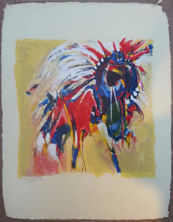 Gerard 't Hart: zeefdruk op handgeschept papier verkocht voor € 50!