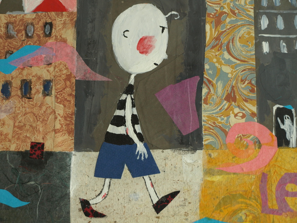 Daan Remmerts de Vries: Acryl en collage , Het leven is raar – Ingelijst -1997 kopen? Bied vanaf 1!