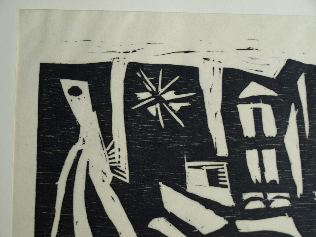 Frits Vanèn :  Houtsnede – Theater II – 1961 – oplage 15 ex. kopen? Bied vanaf 1!