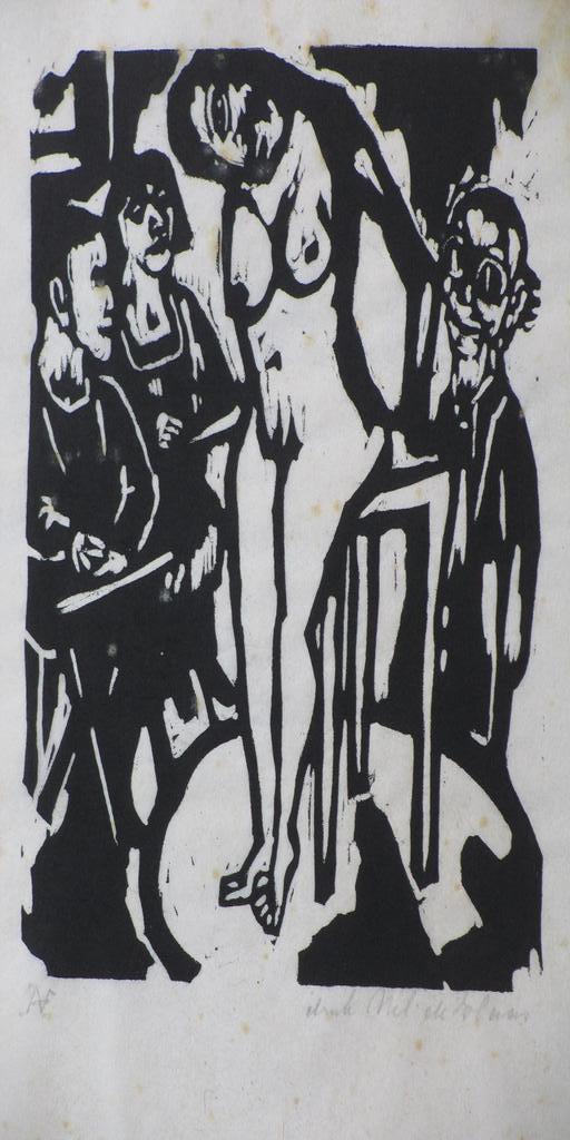 Aad de Haas, Model in de tekenklas, Houtsnede kopen? Bied vanaf 45!