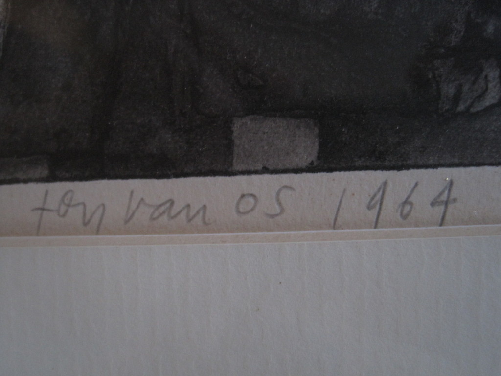 Intrigerende  Ets/Aquatint "de Familie" gesigneerd  Ton van Os (1946)  kopen? Bied vanaf 1!