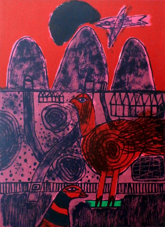 Corneille - litho: Dans le désert - 1976 verkocht voor € 275!