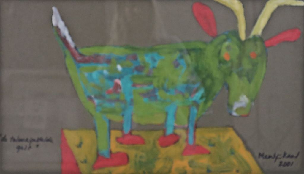 Meertje Kaal: Olieverf op kartonplaat, De terleurgestelde geit - Ingelijst kopen? Bied vanaf 20!