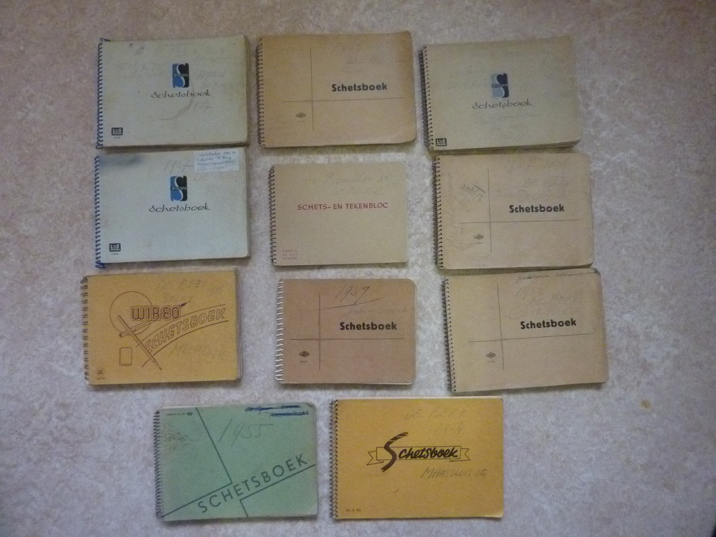 Han Krug - 11 schetsboeken met ca. 300 tekeningen / aquarellen 1954 - 1959 kopen? Bied vanaf 500!