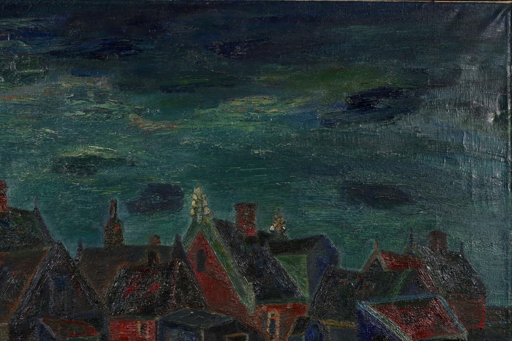 Dirk Breed: Olieverf op doek, Gezicht op Kolhorn - Ingelijst kopen? Bied vanaf 850!