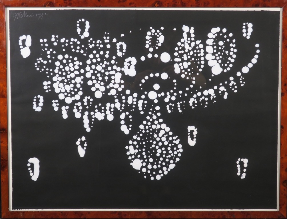 Gerard Polhuis: Acryl op papier, Kroonluchter - Ingelijst verkocht voor € 55!