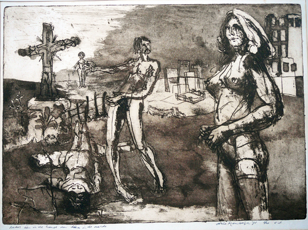 Arie Meuldijk - Arie Meuldijk: 'Beter één in de hand dan tien in de aarde' -ets 1971- kopen? Bied vanaf 1!