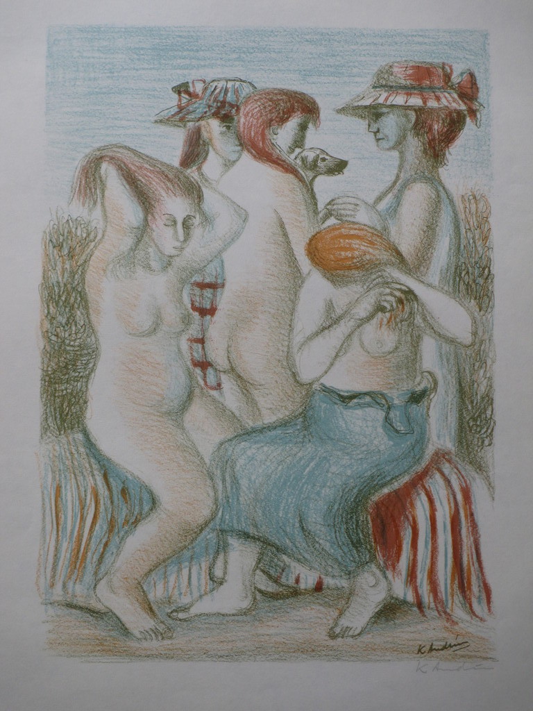 Kees Andrea, De baadsters, Kleurenlitho verkocht voor € 35!