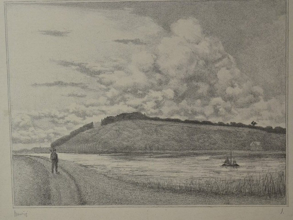 Moulijn Simon, litho, rivierlandschap verkocht voor € 50!